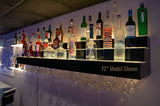Customized Designs 3 Tier Wall Mounted Liquor Bottle Shelving w/Wine Glass Slots & LED Lighting (42) Customized Designs