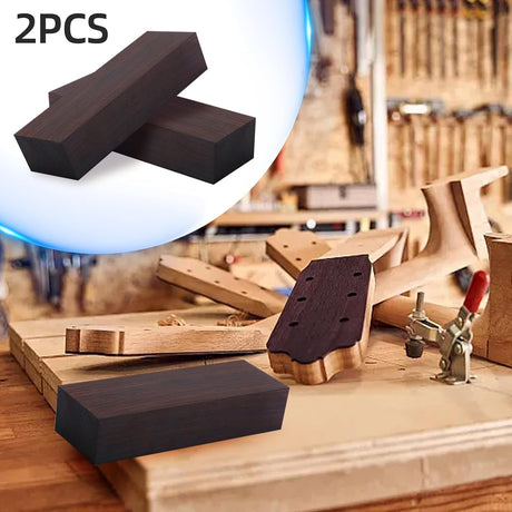 2Pcs Black Ebony Wood, 4.72 x 1.57 x 0.98 Ebony Wood Lumber Handle Plate for Music Instruments DIY Tools, Black Ebony Lumber Original Wood Timber for Wood Turning Blanks Flylin