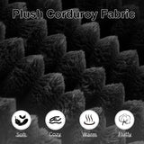 134 Inch U-Shaped Sectional Couch, Oversized Modular Corduroy Sofa with Double Chasies, 4-Seater Modern Deep Seat Boneless Cloud Couch for Living Room, No Assembly Required, Black GUANGHONG