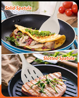 Pack of 2 Silicone Spatula, Non Stick Cooking Utensil Set Wooden Handle Kitchen Turner for Baking Mixing Grilling Serving Food Heat Resistant Non Scratch Hooks Included (Khaki) Badiano