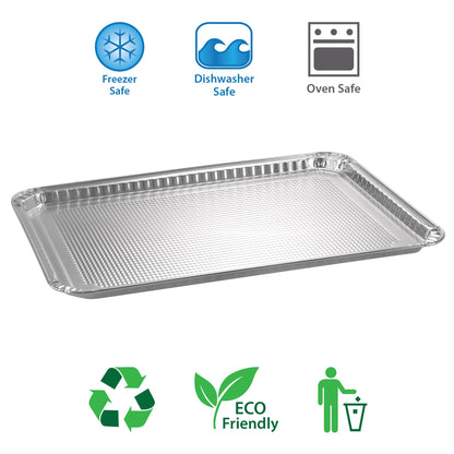 Aluminum Pans Half Size Textured Cookie Sheet 15 Count Durable Nonstick Baking Sheets 15.87" x 11" - Sheet Pan, Baking Tray, Cookie Sheets, Foil pans, Foil trays, Sheet Baking Pans