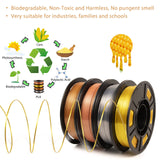 iSANGHU 4Packs Gradient Silk PLA 3D Printer Filament Bundle, Color Changing PLA Filament 1.75mm Bundle, 3D Printing Filament with Good Layer Adhesion for Most 3D Printers 250g/0.55lb*4 Sets iSANGHU