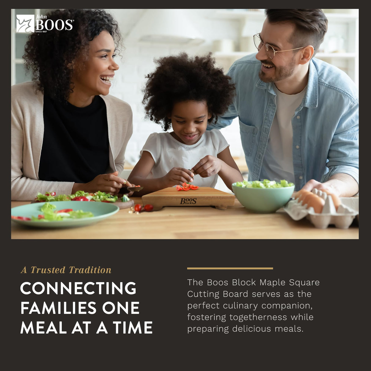 John Boos Boos Block B Series Square Wood Cutting Board with Feet, 1.5-Inch Thickness, 12" x 12" x 1 1/2", Maple John Boos