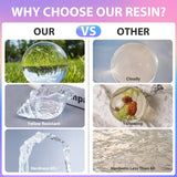 16OZ Epoxy Resin Kit, Crystal Clear Epoxy Resin, No Yellowing No Bubble Self Leveling Coating Casting Resin for Table Tops, Art Crafts, Jewelry, Molds, DIY Projects 1:1 Ratio(8OZ x 2) Pnente
