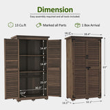 MCombo Outdoor Storage Cabinet, Garden Storage Shed, Outside Vertical Shed with Lockers, Outdoor 63 Inches Wood Tall Cabinet for Yard and Patio 0870 (Brown) MCombo