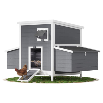 59" Large Chicken Coop with 4 Nesting Boxes, Wooden Chicken House Outdoor Hen House, Waterproof Roof Chicken Cage Pet House for Chicken Rabbit