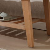 Kmax Entryway Bench with Shoe Storage, Upholstered Wood Storage Bench for Living Room Window Bench for Bedroom End of Bed - Linen, Beige Kmax