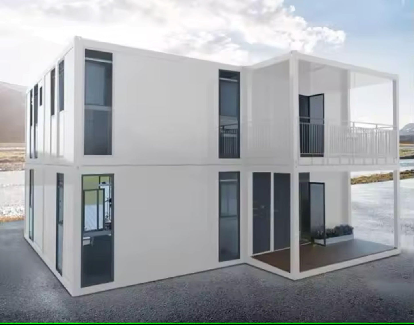 S.E.Q Double Story Fully Equipped prefab Expandable Container Villa, Luxury Home Stairs Included bedrooms 1 Kitchen 1 Bathroom Free Bed Set