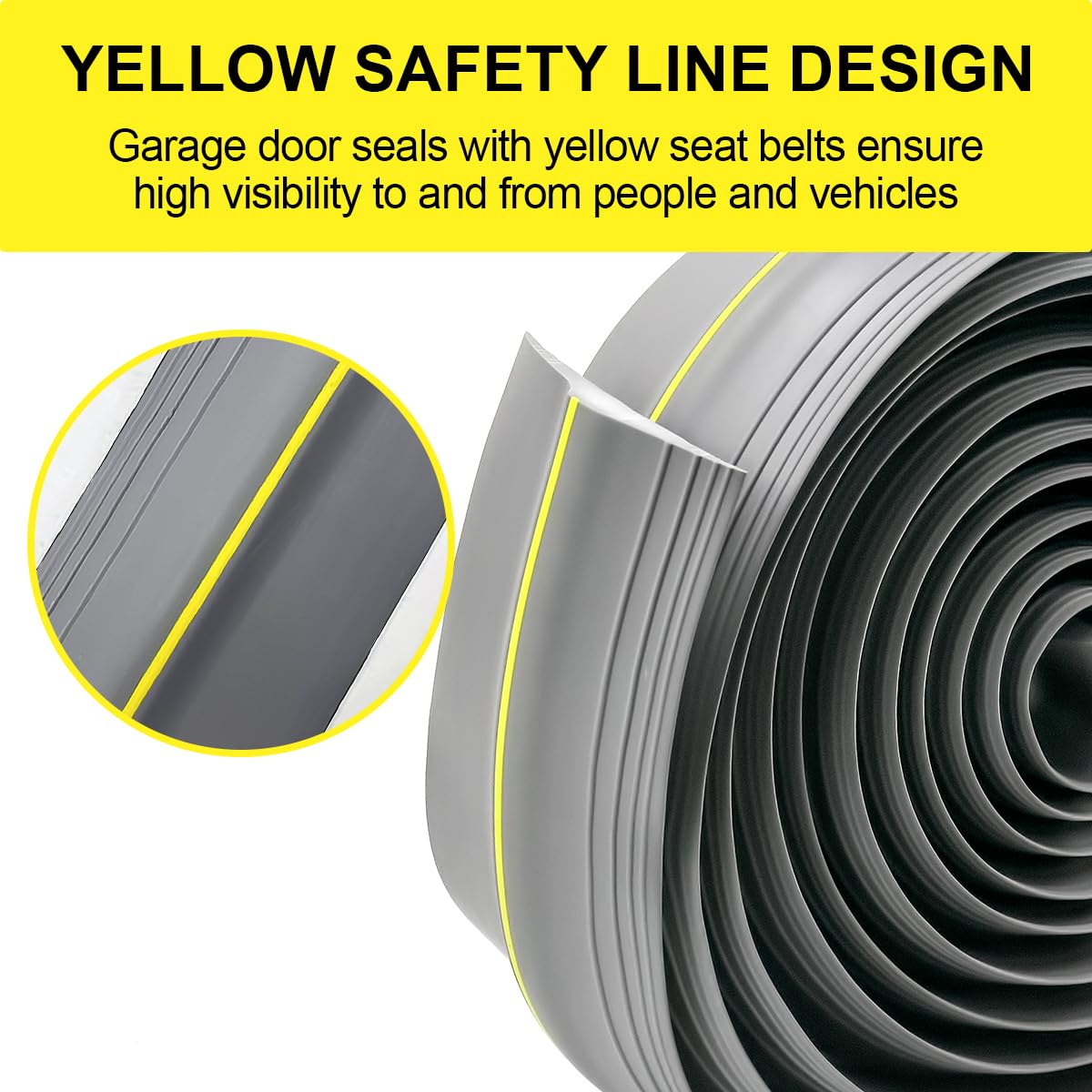 VUAOHIY Universal Garage Door Bottom Threshold Seal Rubber Strip with Adhesives, DIY Weatherproof Weather Stripping Replacement (10FT, Gray) VUAOHIY