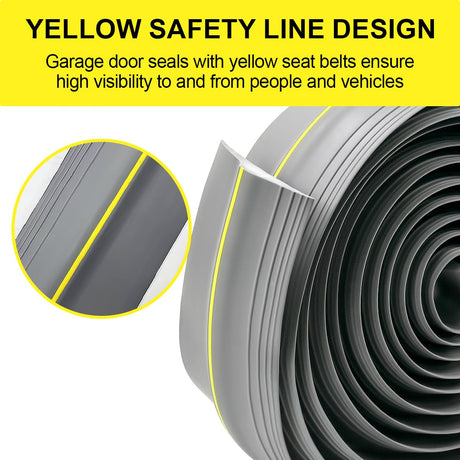 VUAOHIY Universal Garage Door Bottom Threshold Seal Rubber Strip with Adhesives, DIY Weatherproof Weather Stripping Replacement (10FT, Gray) VUAOHIY