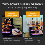 VONCI 16 Inch 3 Step LED Lighted Liquor Bottle Display Shelf, Bar Bottle Display Shelf with Remote Control and App Control for Home Commercial Bar Party VONCI