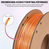Dynta Tri-Colors Silk Pla Filament 3D Printer 1.75mm Filament Bundle, Multi-Color, 6 Pack 250g Each Dynta