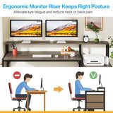 Tribesigns 63 Inch Computer Desk with File Drawer Cabinet, Ergonomic Office Desk with Monitor Stand, Industrial Computer Table with Printer Space, Wood PC Table Workstation Desk for Home Office Tribesigns