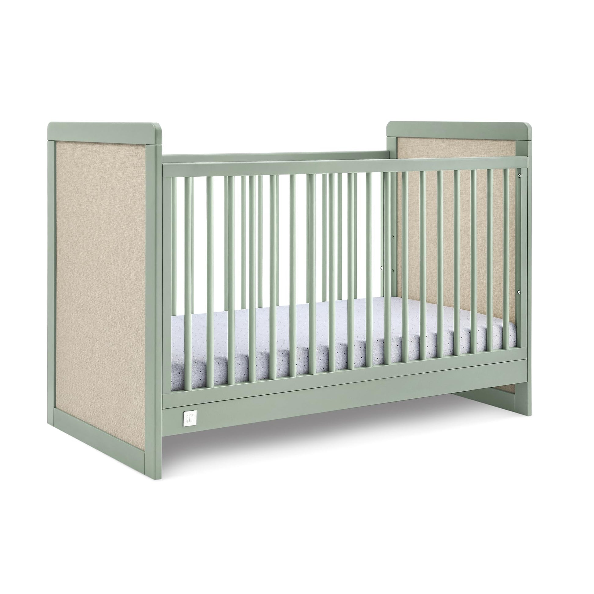 Delta Children babyGap Liam 4-in-1 Convertible Crib - Greenguard Gold Certified, Sage Green/Natural - WoodArtSupply