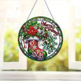STGLCR DIY Diamond Painting Christmas Ornament for Adult Beginner Christmas Stocking Crystal Diamond Art Painting Special Shaped Rhinestone Hanging Window Pendants Home Office Decor Crafts 7.7IN STGLCR
