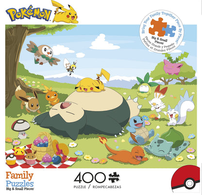 Buffalo Games - Pokemon - Picnic - 400 Piece Jigsaw Puzzle for Families Challenging Puzzle Perfect for Game Nights - Finished Size is 21.25 x 15.00