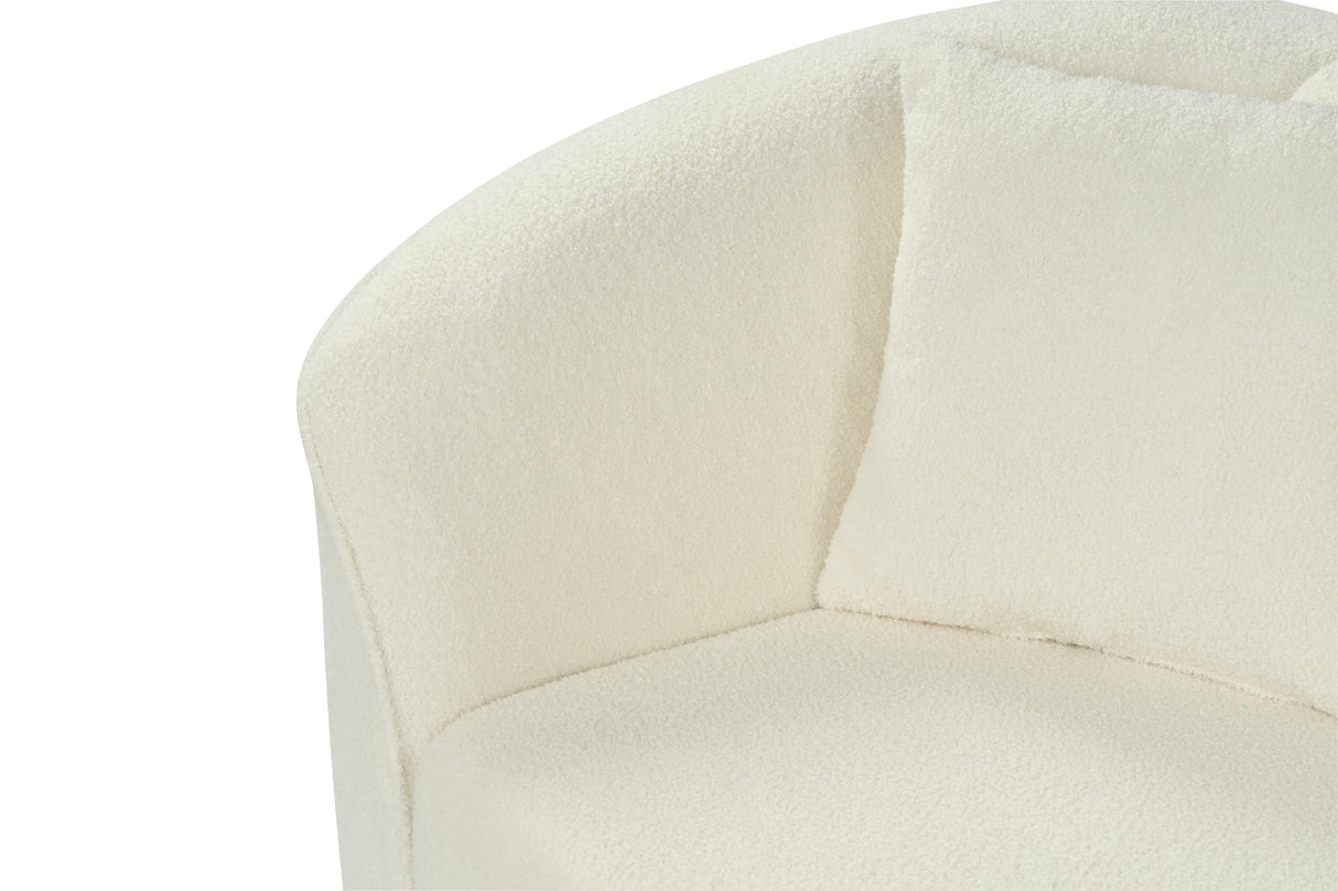 Christopher Knight Home Sabbo 87.50" Boucle Upholstered Couch, Oversized 2 Seater Sofa, Curved Soft Seating Lounge Sofa Chair, Cozy Loveseat with Armrest, Reading Sofa for Living Room Home Rest, Beige Christopher Knight Home