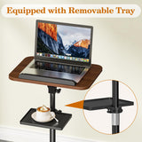 Snughome Floor Book Stand with Removable Tray, Wood Standing Book Stand for Reading, Height Adjustment 21"-51", Music Stand Cookbook Stand Textbook Stand Laptop Stand Book Holder for Display Snughome