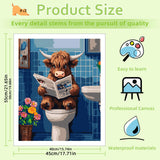 Reivworl Cow Paint by Numbers Kit for Adults Beginners, Bathroom Paint by Numbers, Adult Paint by Number Kits for Gifts and Home Wall Decor 16x20 Inch Reivworl