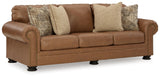 Signature Design by Ashley Carianna Classic Leather Match Sofa with Nailhead Trim, Dark Brown Signature Design by Ashley
