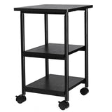 VASAGLE Industrial Printer Stand, 3-Tier Machine Cart with Wheels and Adjustable Table Top, Heavy Duty Storage Rack, Black VASAGLE