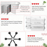 LNYZQUS Mini Loaf Pans with Lids 100 Pack, 6.8oz Mini Cake Pans Rectangle Aluminum Foil Baking Tins Containers,Disposable Small Cake Baking Pan Cupcake Baking Cups Muffin Tins-White LNYZQUS