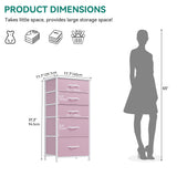 YITAHOME 5 Drawers Dresser - Fabric Dresser, Organizer Unit for Living Room, Closets(Pink) YITAHOME