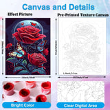 Artunion Red Rose Paint by Numbers for Adults Beginner, Red Flower Paint by Number Kits, DIY Oil Painting Paint by Number Kits on Canvas Arts Craft for Home Wall Decor 16x20 Inch Artunion