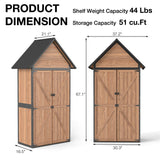 Outdoor Storage Shed with Strongest Metal Frame, Storage Cabinet with Floor, Weatherproof Tool Shed with Adjustable Shelfs, Lockable Metal Garden Shed Steel for Backyard Patio (Light Brown) MEDEHOO