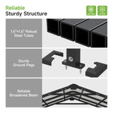 10×15FT Metal Carport, Heavy Duty Car Port, All-Weather Outdoor Storage Trucks, Boats, Cars, Galvanized Steel Roof, Vertical Stripe Design Real Relax