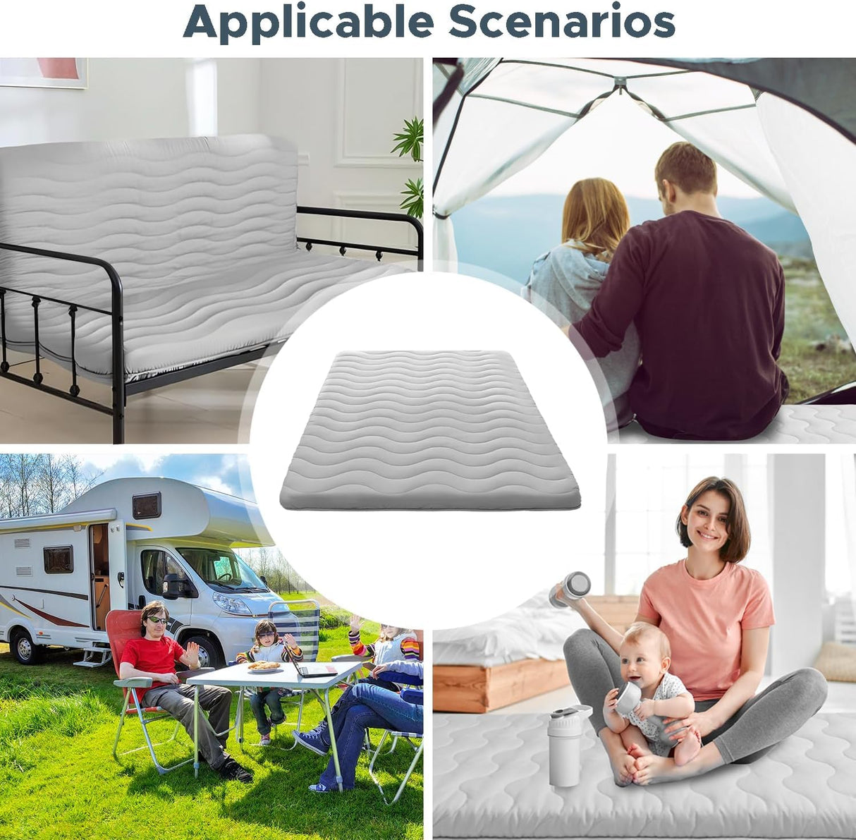 Japanese Floor Mattress, 100% High Density Comfortable Foam, 4" Thicken Foldable Mattress Tatami Mat Sleeping Pad, Ideal for Comfort and Support, Kids Floor Lounger Pillow Bed Sofa (Twin） SCHNAUZER HOME