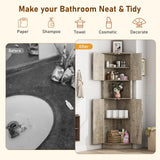 Hlivelood 68" Tall Farmhouse Corner Cabinet, Dining Room Storage Cabinet with 4 Barn Doors and 5 Level Storage with Adjustable Shelves, for Kitchen, Living Room, Laundry Room, Light Rustic Oak Hlivelood