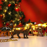 3D Wood Carving Animals Lamp Home Decorative, Cute Bear Family Elephant Presents Ideas Christmas Living Room Office Decor Warm LED Night Lights Gift for Friend Daughter Son Mom Dad (Wolf) Drawelry