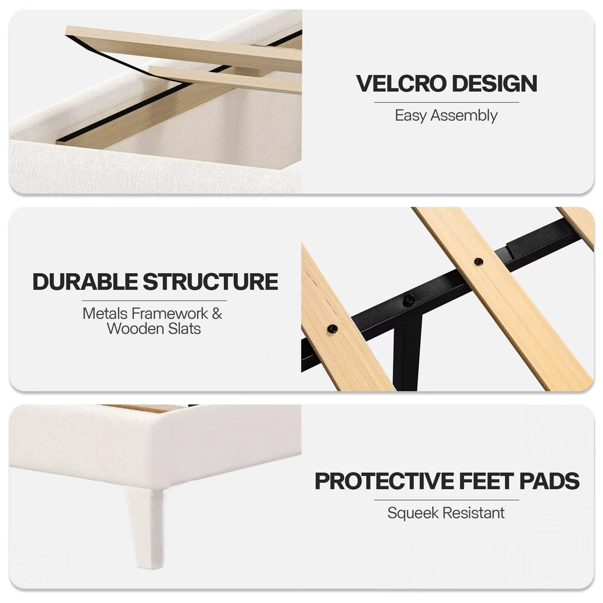 Lihimte Full Size Bed Frame with Led Lights, Upholstered Velvet Platform Bed Frames with Button Tufted Wingback Headboard and Footboard, Wooden Slats Support, No Box Spring Needed, Beige Lihimte