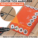 Steel DN Mate Aluminum Multi-Angle Drill Guide with F Clamp, 30 45 90 Degree 4 Sizes Guide Track Cable Railing Kit Stair Deck Template Jig for Straight and Angle Hole Wood Post, DG45 Steel DN Mate