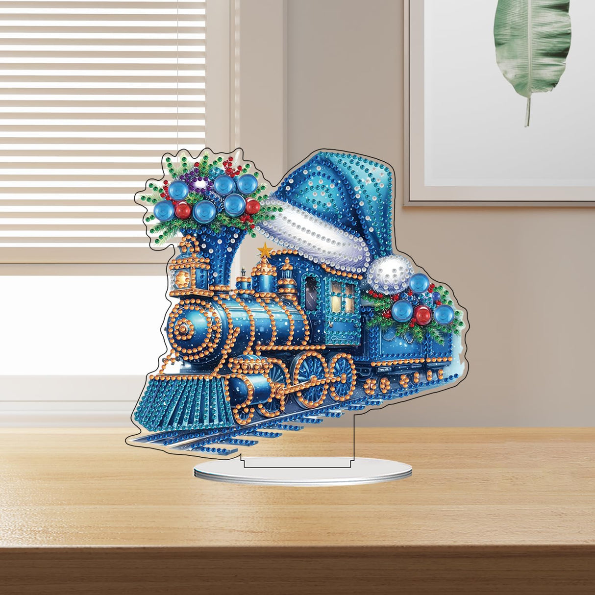 ZeeLionArt Tabletop Diamond Art Painting Kit for Adult,Christmas Train DIY Special Shaped Rhinestone Desk Placement Ornament,Home Stand Up Gem Painting Craft Kit,Gift,Double Sided. ZeeLionArt