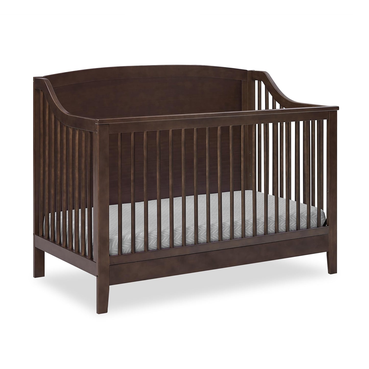 Delta Children Campbell 6-in-1 Convertible Crib - Greenguard Gold Certified, Walnut Espresso - WoodArtSupply