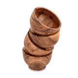 EDHAS Bowl Sets Acacia Round Bowl for Condiments, Dip Sauce, Nuts, Candy and More (Set of 4), (3" x 3" x 2") EDHAS