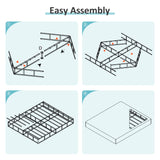 Upcanso King Box Spring Bed Base 6 Inch, Low Profile Metal Box Spring King with Fabric Cover, 3000 Lbs Max Weight Capacity Mattress Foundation, Noise-Free, Easy Assembly Upcanso