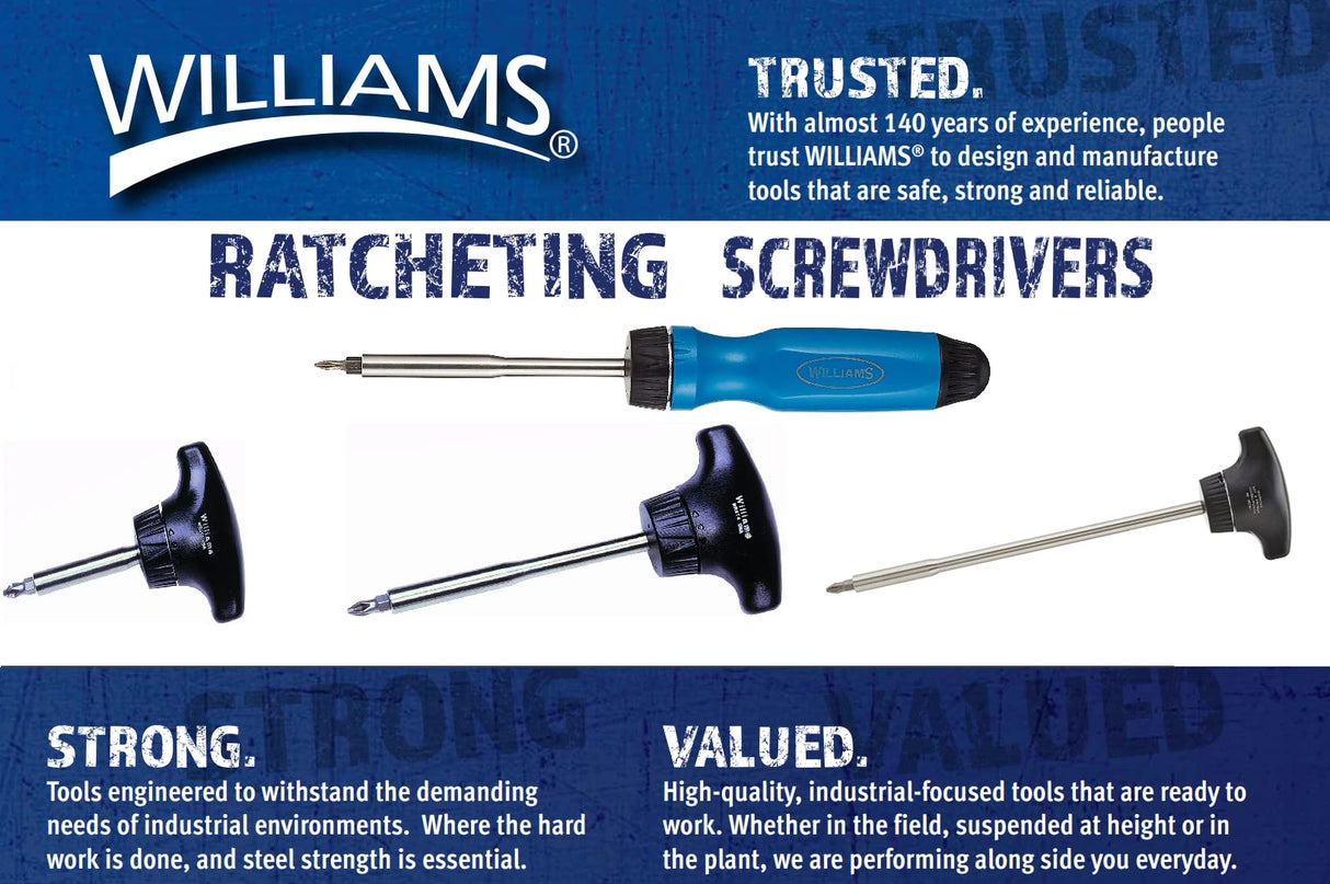 Williams JHWWRS-1 Magnetic Multi-bit Ratcheting Screwdriver, 9-Inch Williams