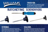 Williams JHWWRS-1 Magnetic Multi-bit Ratcheting Screwdriver, 9-Inch Williams