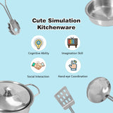 HONEY JOY Kids Kitchen Playset, Wooden Pretend Play Kitchen for Toddlers, Cookware Utensil, Phone, Clock, Water Dispenser, Storage Cabinet, Little Chef Toy Kitchen Set, Gift for Boys Girls 3+, Natural HONEY JOY