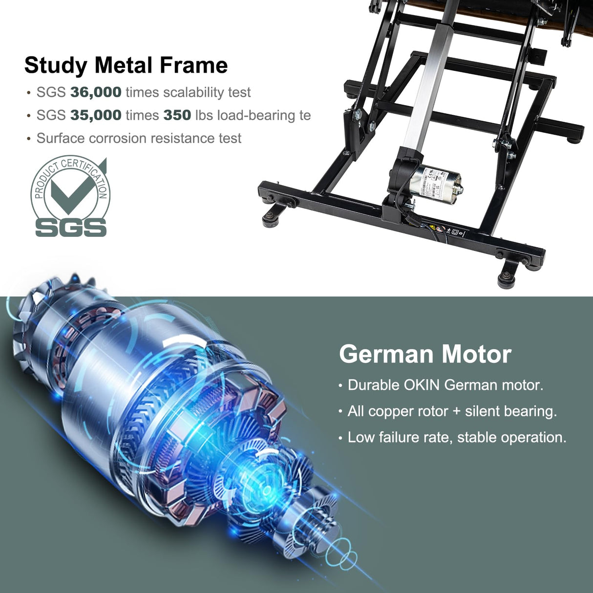 SENYUN Electric Power Lift Recliner Chair for Elderly with Heat & Massage, Chenille Large Reclining Chairs w/2 Concealed Cup Holders for Seniors Home Living Room,1PC,Grey Blue SENYUN