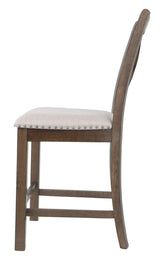 Signature Design by Ashley Moriville Rustic Farmhouse 24.5" Upholstered Barstool, 2 Count, Beige & Brown Signature Design by Ashley