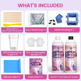 Vivresina Silicone Mold Making Kit 34 OZ with Mold Housing, 15A Super Elastic Liquid Platinum Rubber Translucent Clear for Fidget Pad Resin Molds Silicone Molds Vivresina