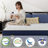 NiSleep Twin Mattress, 14 Inch Pillow Top Mattress in a Box, Medium Firm Fiberglass-Free, Soft Breathable Pressure Relief Memory Foam Hybrid Pocket Innerspring Bed, CertiPUR-US Certified NiSleep