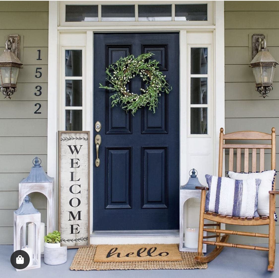 Large Antique Wood Framed Vertical Welcome Sign for Front Door, Porch, Farmhouse Country Welcome Sign Decor, Freestanding or Wall Mount, 36 Inch - WoodArtSupply