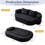 79" Convertible Folding Sofa Bed, Loveseat Sleeper Sofa Couch for Small Spaces, Foldable Cloud Couch with Pillow & Blanket, Comfy Modern Lounge Chair Bed for Living Room & Bedroom (Black) UKMTUET