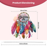 Qukle Dream Catcher Diamond Painting Kits Hanging Pendant, Special Shaped Crystal DIY Feather Diamond Art Hanging Sign Double-Sided Pattern Gem Painting Window Door Ornament, Box Package Qukle