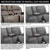 ULTICOR Reclining Loveseat with Middle Console Slipcover, 8-Piece Velvet Stretch Sofa Covers, 2 seat Loveseat Recliner Cover, Thick, Soft, Washable(Dark Grey) ULTICOR